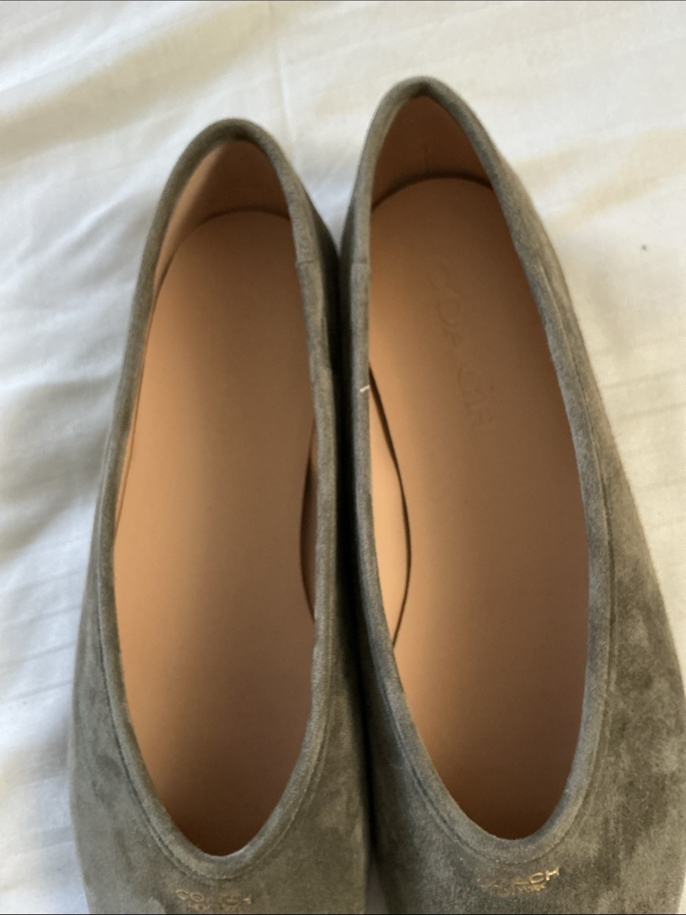 COACH Houston Olive Green Suede Ballet Flats - Picture 3 of 4